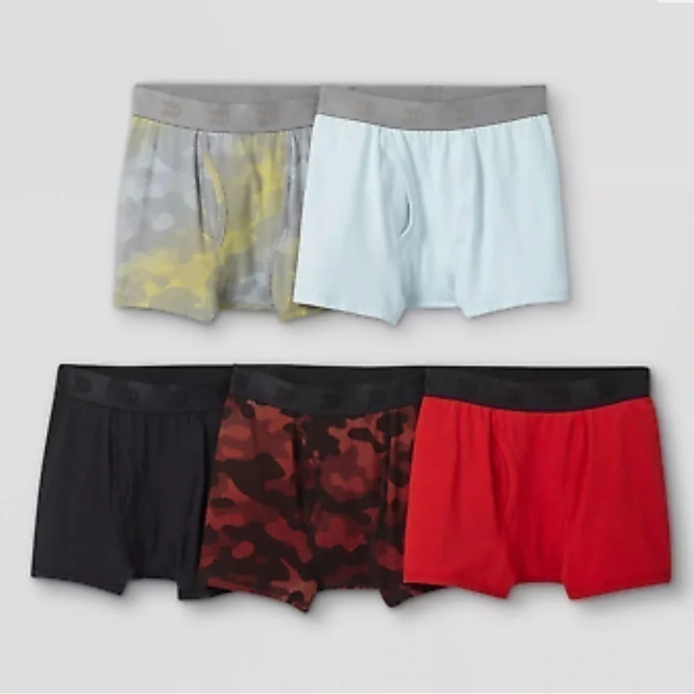 𝅺ALL In Motion - Boys Youth Cotton Blend Boxer Briefs - 5 pack